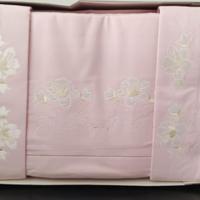 Lenzuola felpate 2P matrimoniali ROSA + applicazio