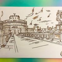 Quadro in legno Castel Sant'Angelo