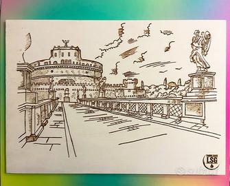 Quadro in legno Castel Sant'Angelo