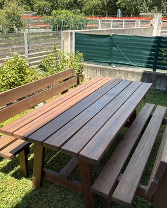 Tavolo piu panche 2 metri esterno veranda