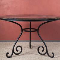 Tavolo in Ferro con Piano in Teak