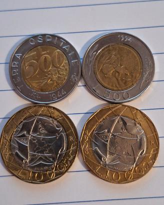 Monete da 500 e mille lire (55 pezzi)