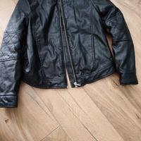 Giacca in pelle nero imbottita Benetton tg 7