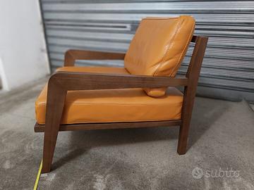 poltrona legno pelle di  design