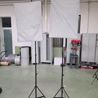 2 softbox 225 W + stativi e lampade fluoresscenti