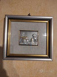 Quadro con lamina d'argento