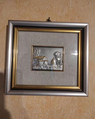 Quadro con lamina d'argento