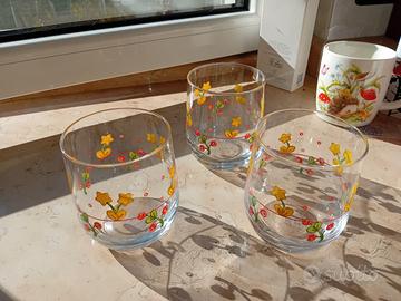 bicchieri Thun Natale usati 3 pezzi