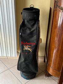 Sacca da golf Burberry vintage con 10 mazze Wilson