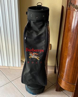 Sacca da golf Burberry vintage con 10 mazze Wilson