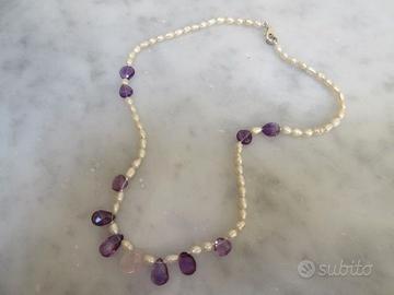 Girocollo perle e ametiste
