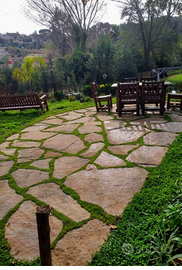 Pietra naturale per giardino, scorza gigante rosè