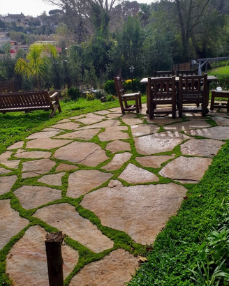Pietra naturale per giardino, scorza gigante rosè
