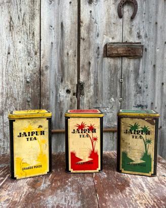 Tris Scatole Latta Vintage Jaipur Tea