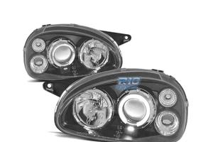FARI OPEL CORSA B 93-00 ANGEL EYES FONDO NERO H1 H
