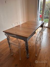 Tavolo legno massello rovere