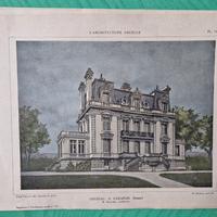 stampa antica 1900 Château a Canaples  Piccardie 