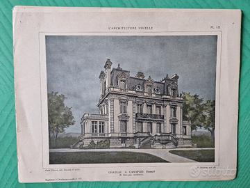 stampa antica 1900 Château a Canaples  Piccardie 