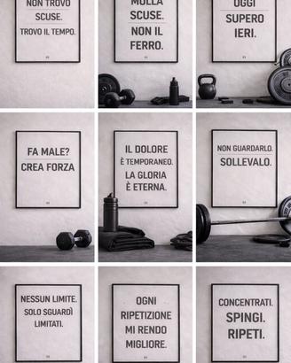 Set 9 stampe motivazionali palestra