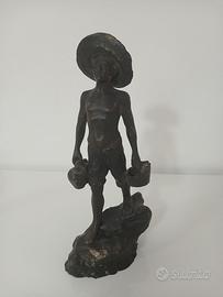 Scultura Antica Acquaiolo G. Mirra Scugnizzo Bronz