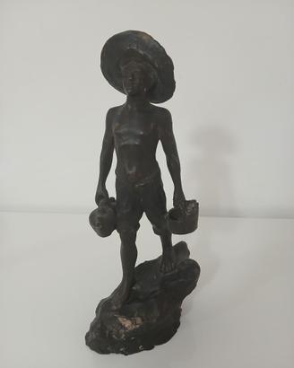 Scultura Antica Acquaiolo G. Mirra Scugnizzo Bronz
