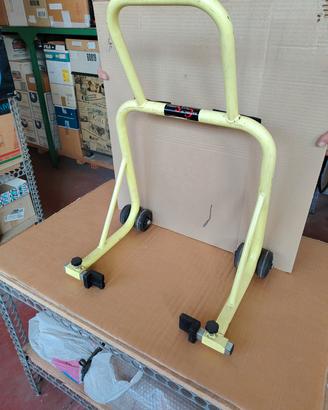 cavalletto per moto giallo