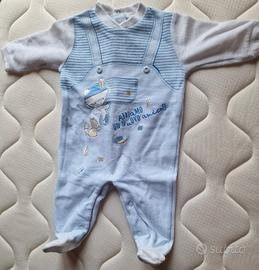 pigiama neonato ciniglia 0/3 mesi
