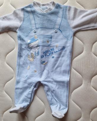 pigiama neonato ciniglia 0/3 mesi