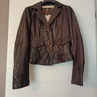 giacca di vera pelle marrone donna