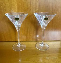 Set 2 calici da Cocktail vintage in cristallo RCR