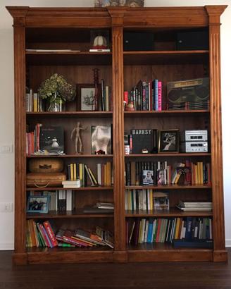 libreria in abete 2 vani con ripiani aggiustabili