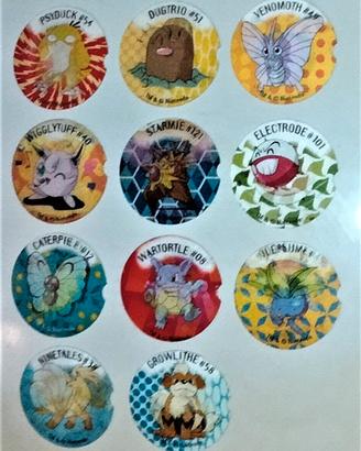 Lotto 11 Taps Pokémon 3D Parmalat  Rarissimi