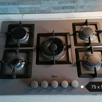 piano cottura 5 fuochi verniciato grigio fragranit
