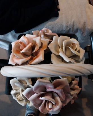 cesto di rose Capodimonte Napoleon anni '50