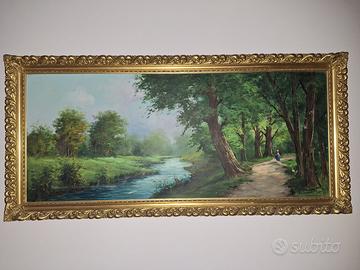 Quadro vintage dipinto olio su tela