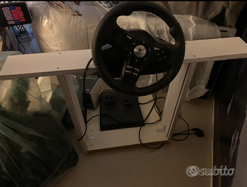 volante e pedaliera logithec con supporto homemade