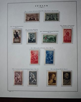 Italia - Raccolta Commemorativi 1954 -