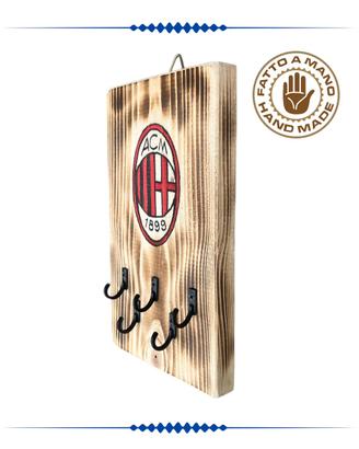 APPENDICHIAVI DA PARETE  IN LEGNO CON LOGO AC MILA