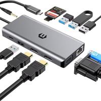 Docking Station, 12 in 1 Hub USB C triplo monitor