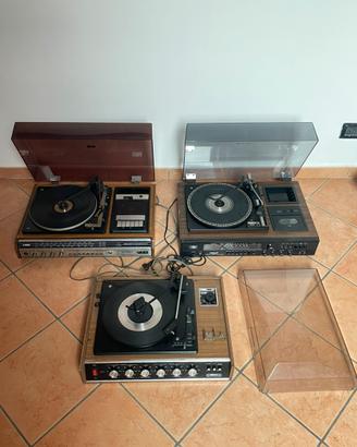 Lotto 3 Stereo giradischi Vintage per Ricambi