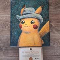 Pokemon Center Van Gogh Pikachu Self Portrait Canv