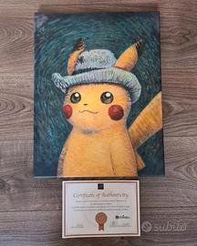 Pokemon Center Van Gogh Pikachu Self Portrait Canv
