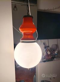 lampadario vetro opalino anni 60 
