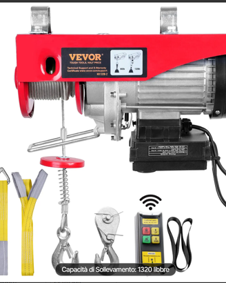 Argano paranco elettrico staffa carico max 600 kg