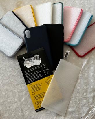 Cover + pellicola vetro iPhone XR