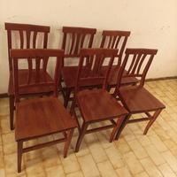 Sei sedie in legno 