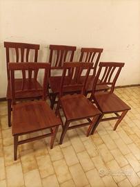 Sei sedie in legno 