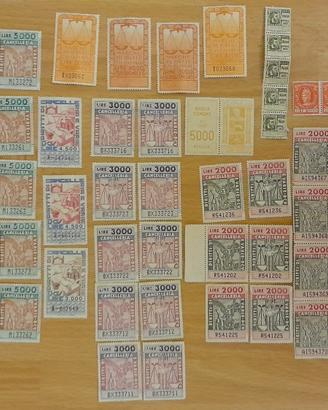 Lotto Marche da Bollo e Contributi Epoca Lire