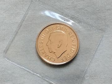 STERLINA IN ORO RE CARLO III ANNO 2022 FDC