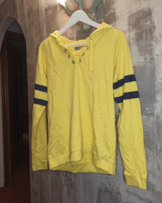 Felpa gialla con scollo intrecciato Stile College